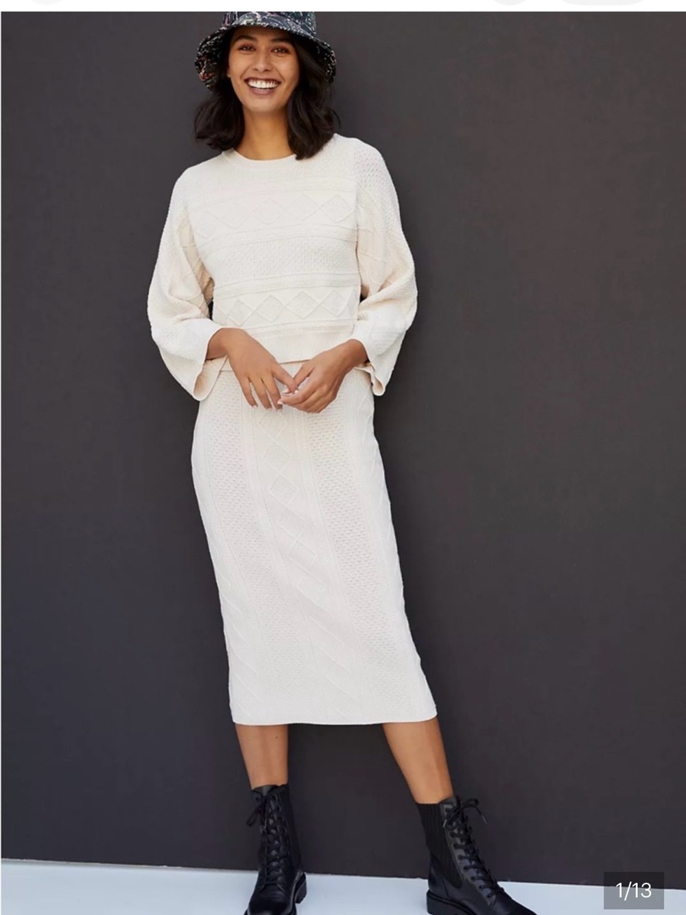 Current Air Layered Midi Dress, Color Cream, Size XL